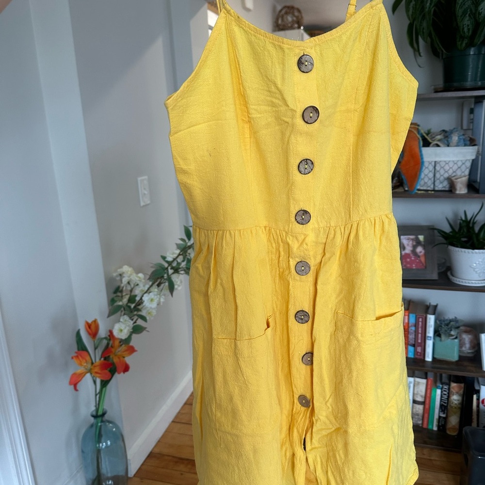 Yellow Button-Down Sundress - Picture 2 of 6